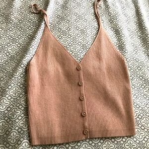 Pinkish orange small iris top. Brand new